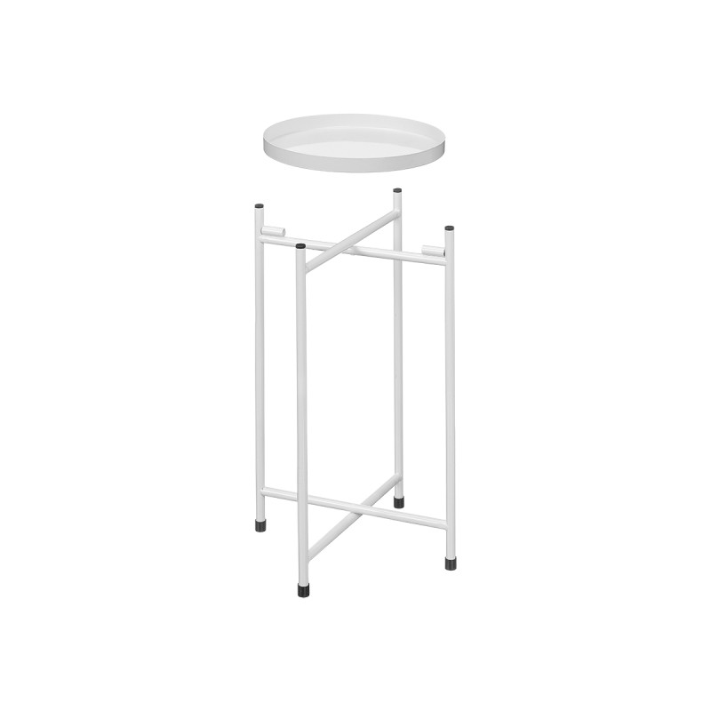 POT FLEURS MÉTAL PIEDS BLANCS