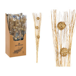 BOUQUET 3 PALLINE DORATO METALLICO