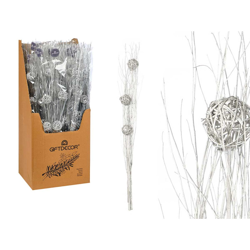 RAMILLETE 3 BOLAS PLATEADO METALICO