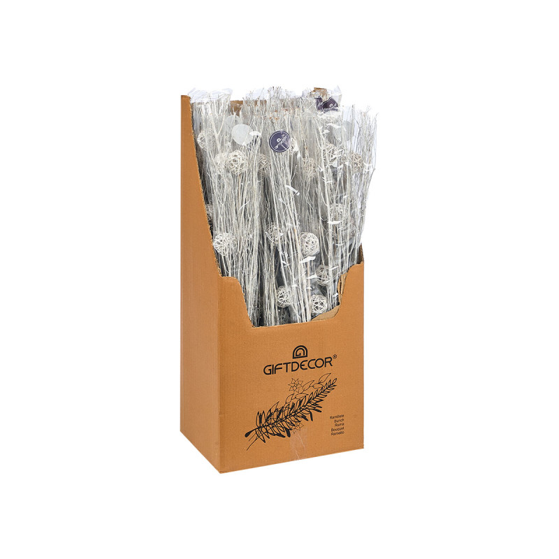 BOUQUET 3 PALLINE BIANCO METALLICO 