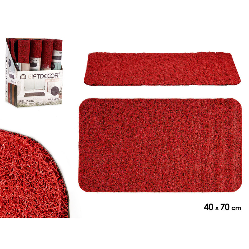 TAPETE ENTRADA VERMELHO PVC 