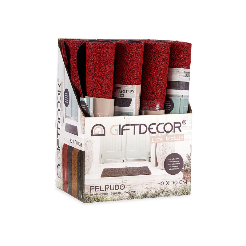 TAPETE ENTRADA VERMELHO PVC 