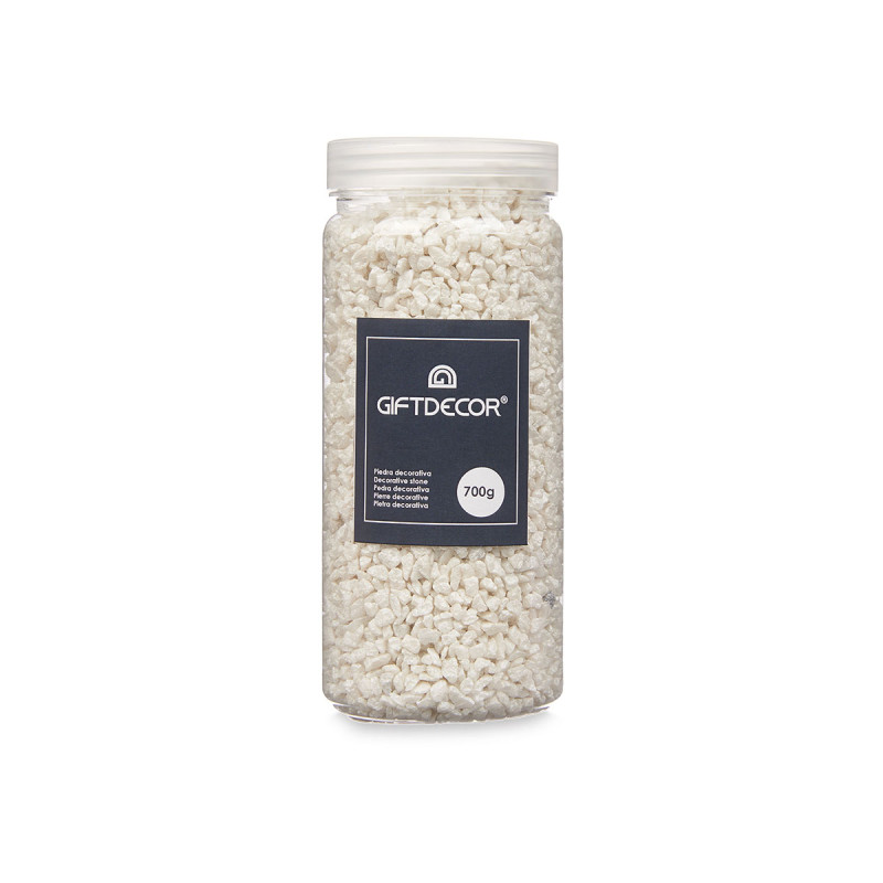 2 5 MM METALLIZED STONE JAR 700G WHITE