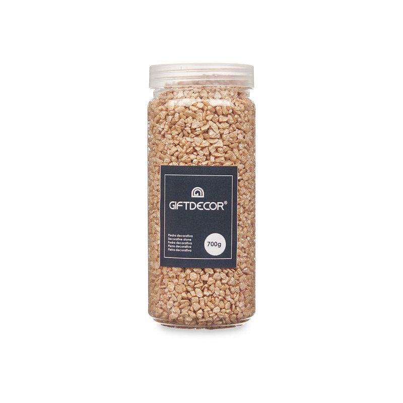2 5 MM METALLIZED STONE JAR 700G BEIGE
