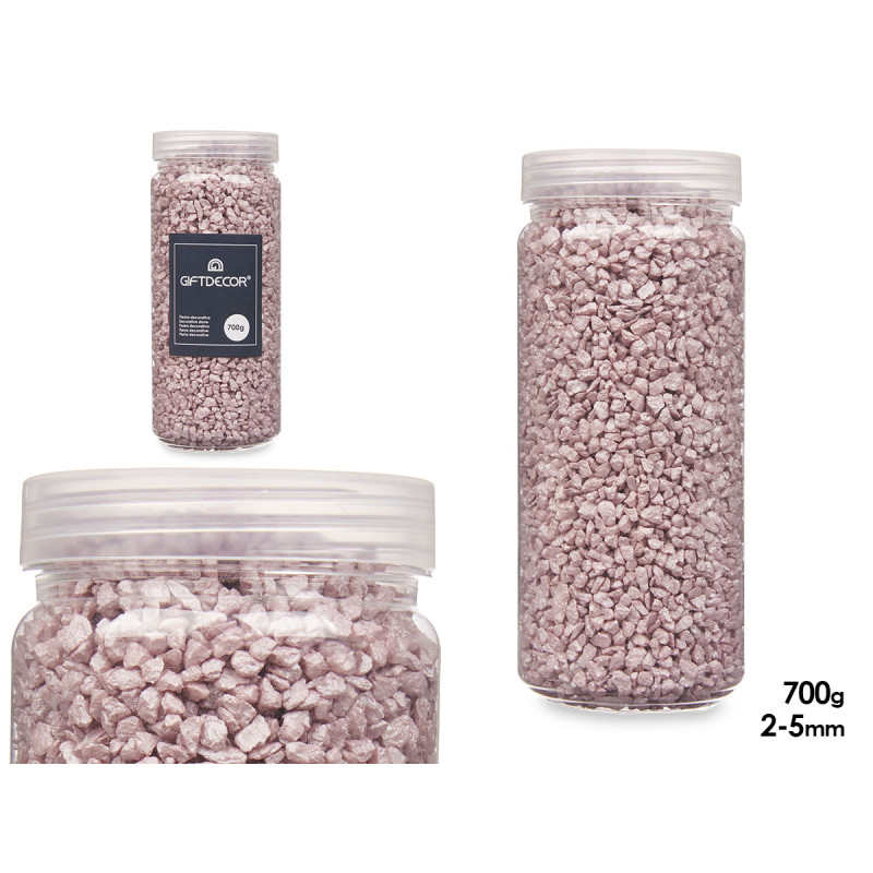 BOTE PIEDRA 2 5 MM METALIZADA 700G ROSA