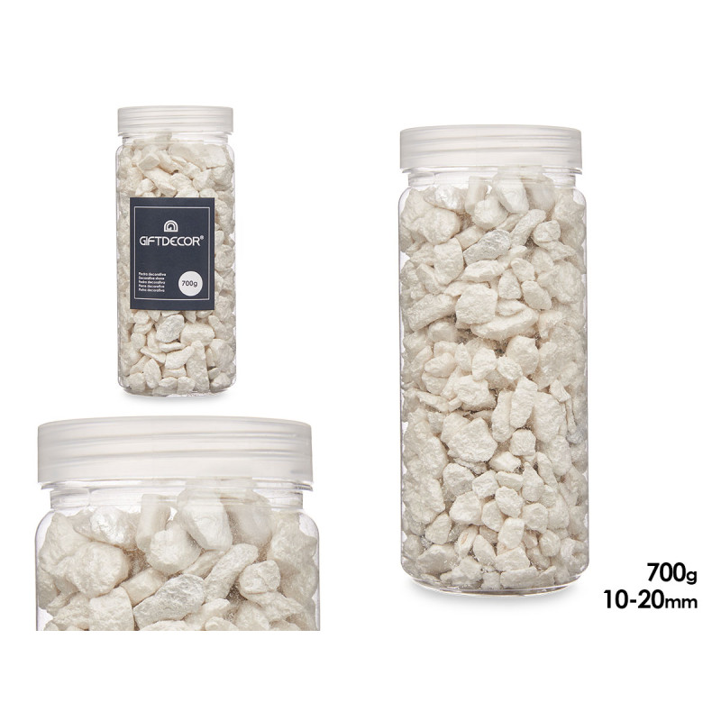 10 20 MM METALLIZED STONE JAR 700G WHITE