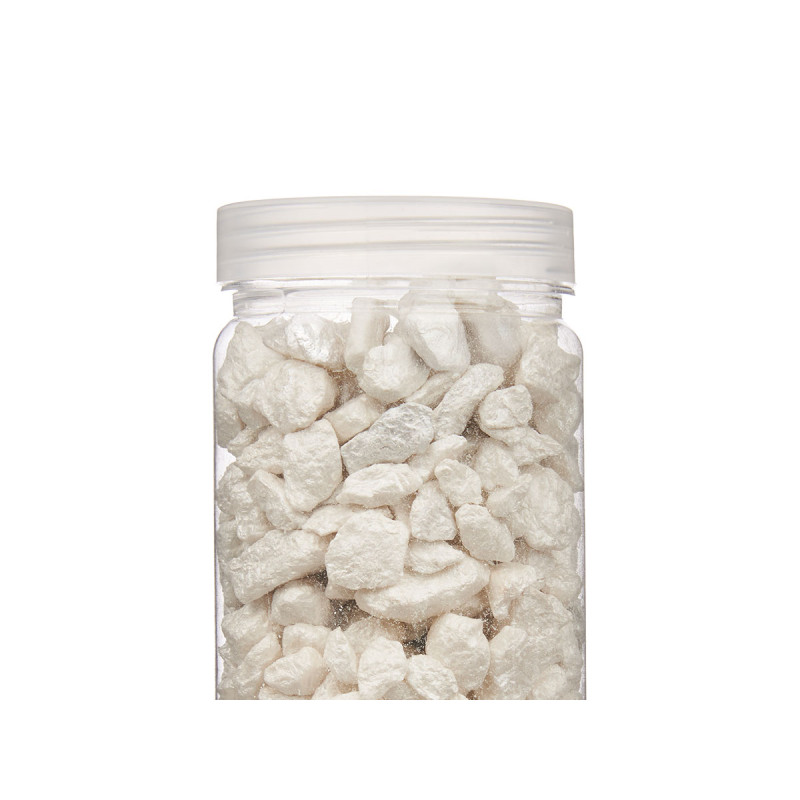 10 20 MM METALLIZED STONE JAR 700G WHITE