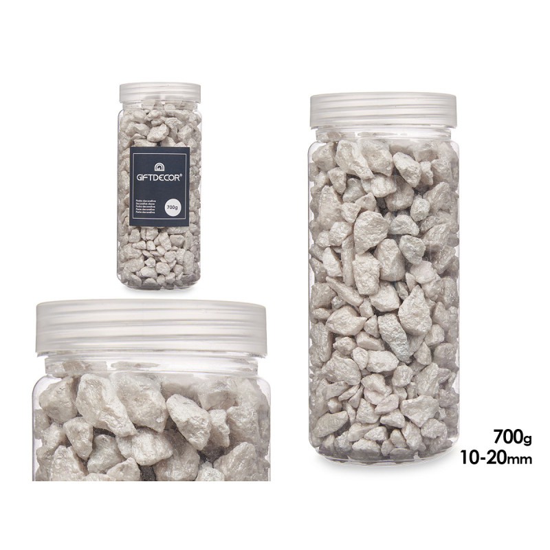 10 20 MM METALLIZED STONE JAR 700G GREY
