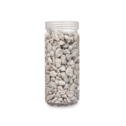 PEDRA DECORATIVA 10 20 MM METALIZADO 700G CINZA