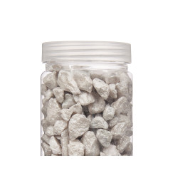 PEDRA DECORATIVA 10 20 MM METALIZADO 700G CINZA