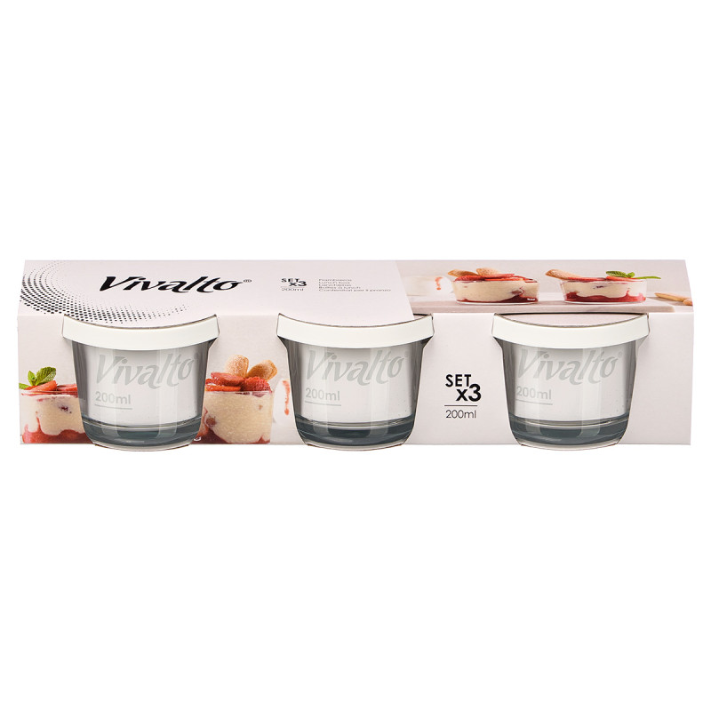 SET 3 WHITE ROUND LUNCH BOX