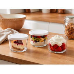 SET 3 CONTENITORI ROTONDI BIANCO 200ML