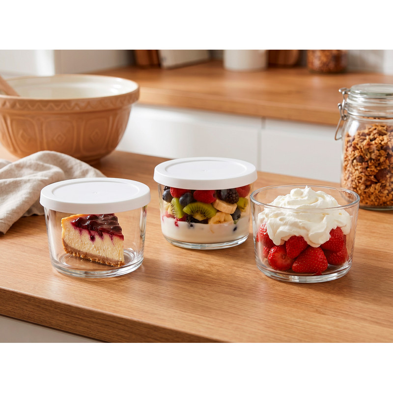 SET 3 WHITE ROUND LUNCH BOX