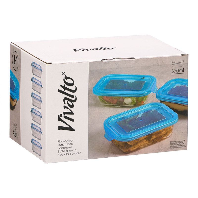 BLUE RECTANGULAR LUNCH BOX