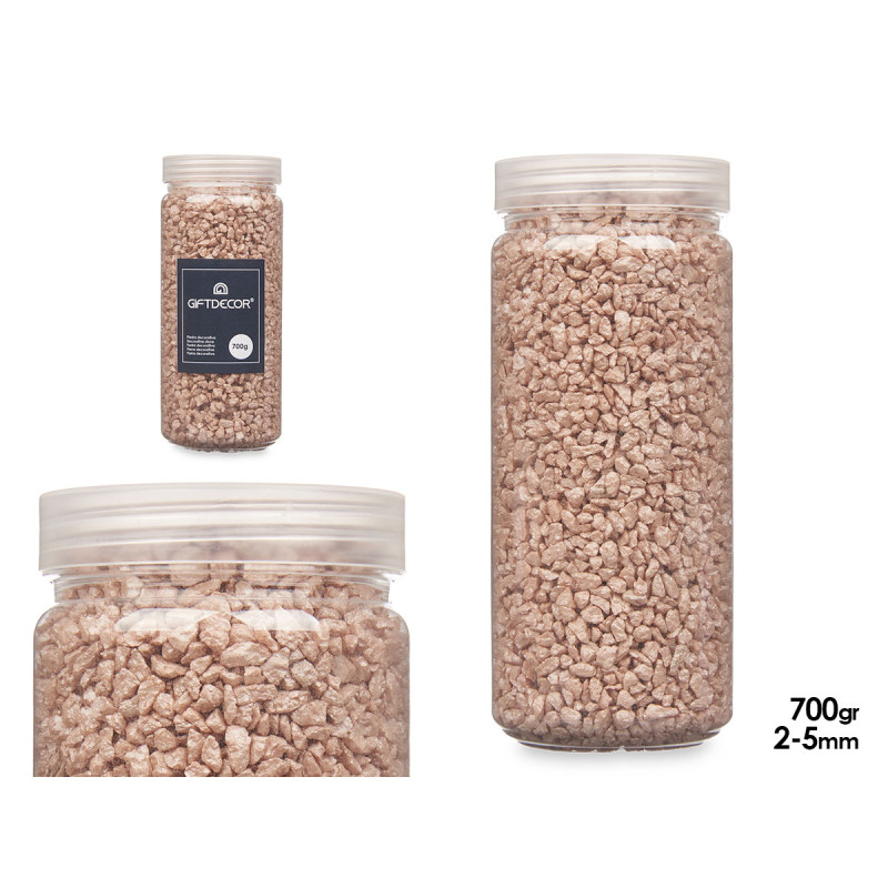 BOTE PIEDRA 2 5 MM METALIZADA 700G MARRON