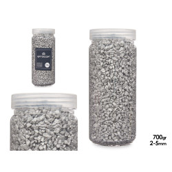 2 5 MM METALLIZED STONE JAR 700G SILVER