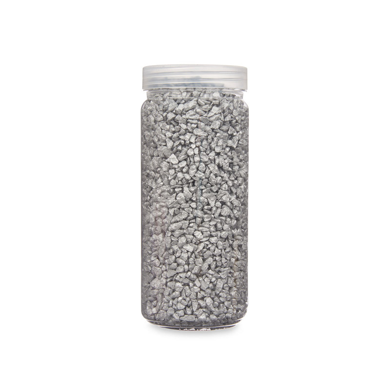 BOTE PIEDRA 2 5 MM METALIZADA 700G PLATA