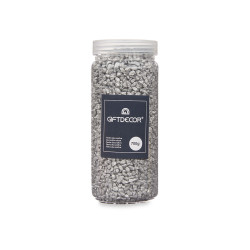 BOTE PIEDRA 2 5 MM METALIZADA 700G PLATA
