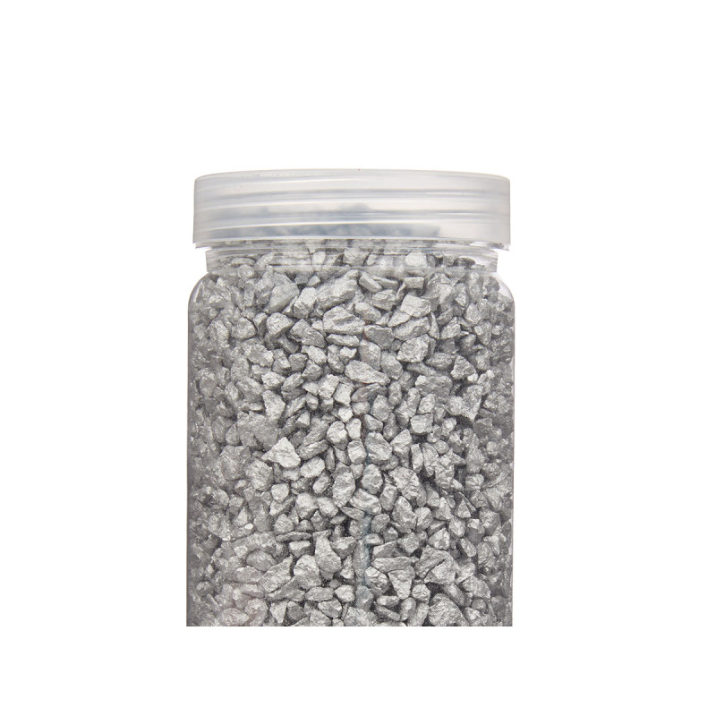 POT PIERRE 2 5 MM MÉTALLISÉE 700G ARGENT