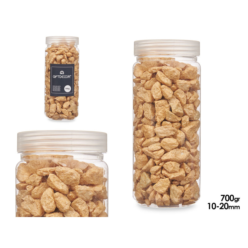 POT PIERRE 10 20 MM MÉTALLISÉE 700G BEIGE