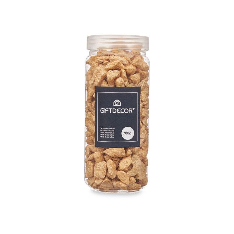 BOTE PIEDRA 10 20 MM METALIZADA 700G BEIGE