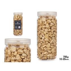 10 20 MM METALLIZED STONE JAR 700G MUSTARD COLOUR