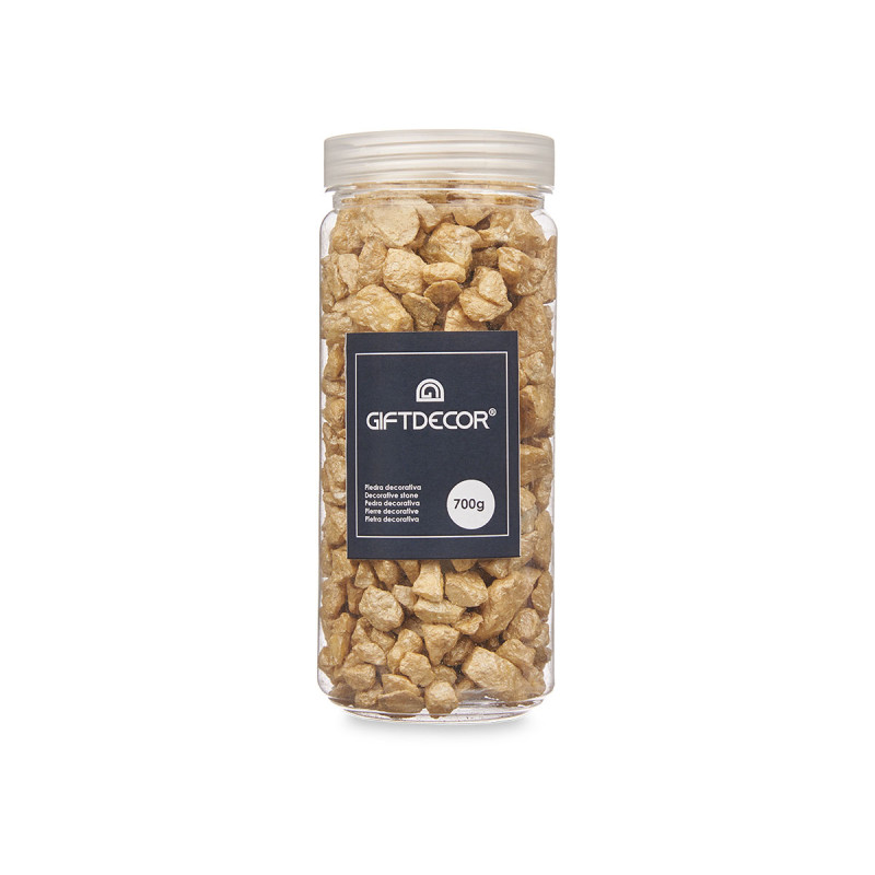 PEDRA DECORATIVA 10 20 MM METALIZADA 700G AMARELA