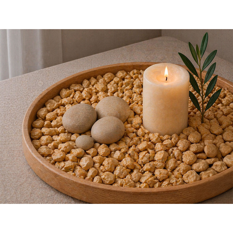 PEDRA DECORATIVA 10 20 MM METALIZADA 700G AMARELA