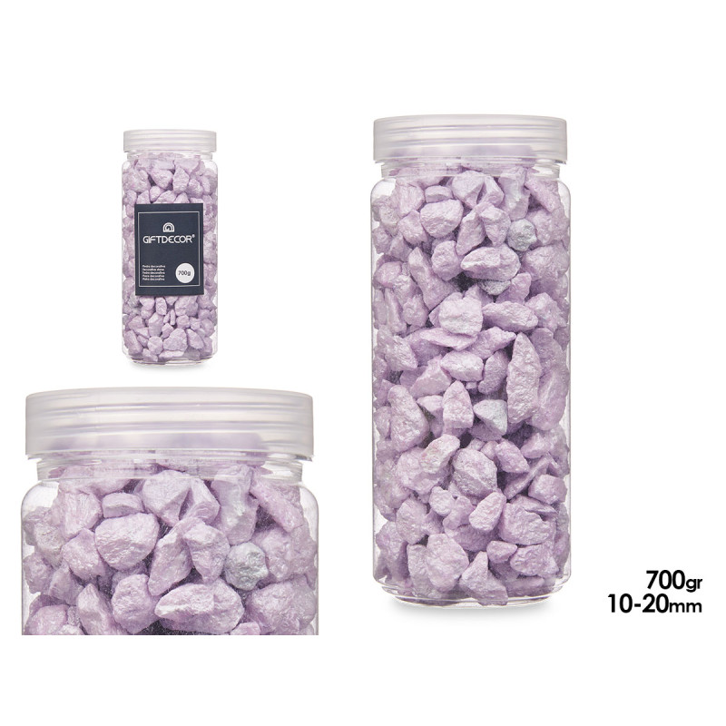 PEDRA DECORATIVA 10 20 MM METALIZADO 700G LILÁS