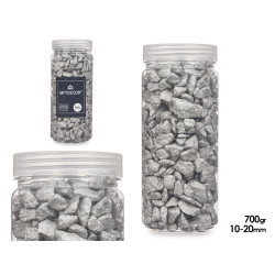 PEDRA DECORATIVA 10 20 MM METALIZADO 700G PRATEADA