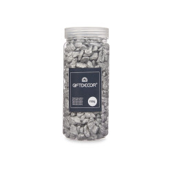 BOTE PIEDRA 10 20 MM METALIZADA 700G PLATA