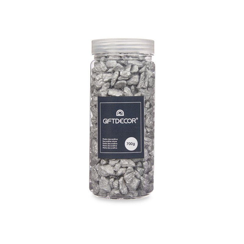 BOTE PIEDRA 10 20 MM METALIZADA 700G PLATA