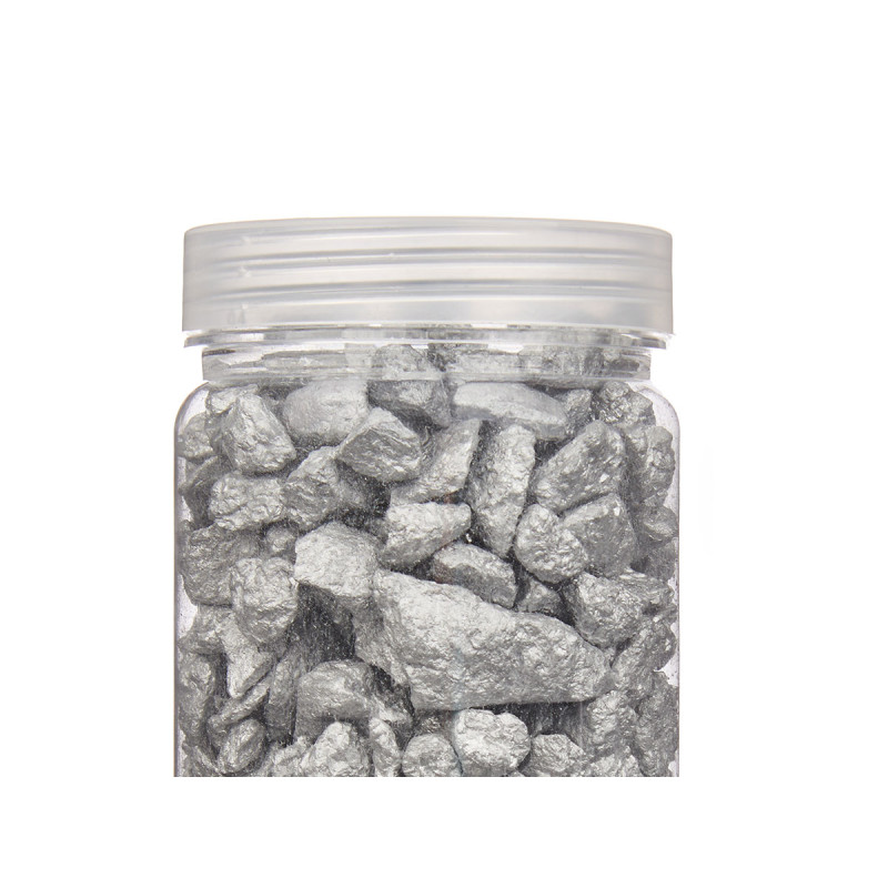 10 20 MM METALLIZED STONE JAR 700G SILVER