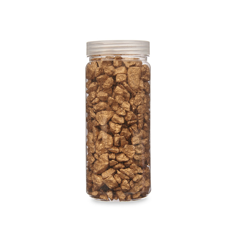 PEDRA DECORATIVA 10 20 MM METALIZADO 700G DOURADA