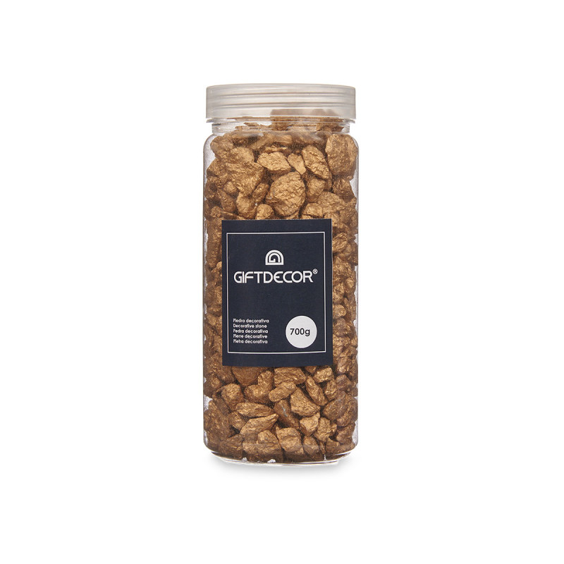 PEDRA DECORATIVA 10 20 MM METALIZADO 700G DOURADA