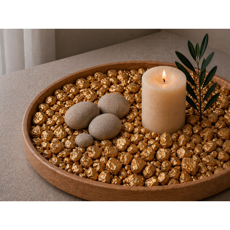 BARATTOLO PIETRA 10 20 MM METALLIZZATO 700G ORO