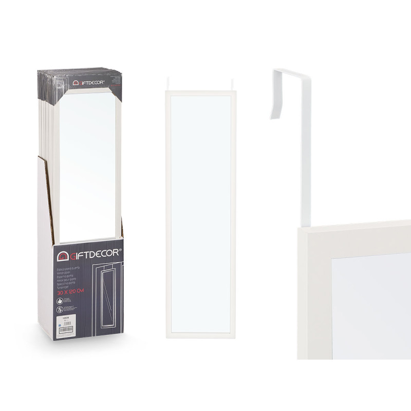 SPECCHIO PORTA BIANCO 30X120CM