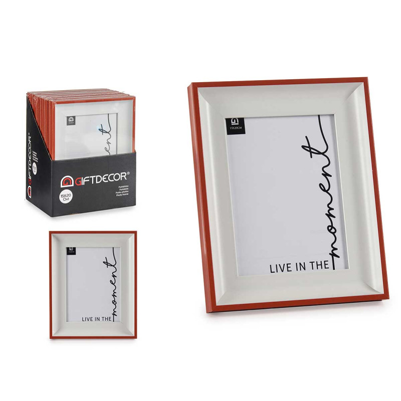 WHITE AND RED PHOTO HOLDER 15X20