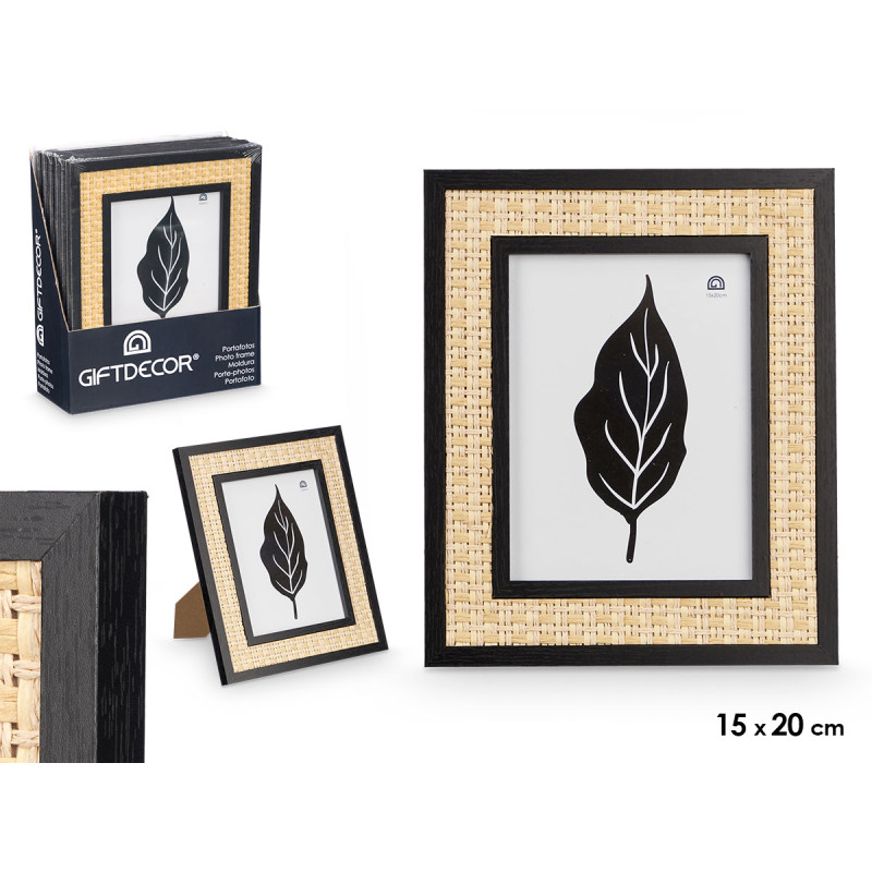 MOLDURA COR PRETA CORDA 15 X 20 CM