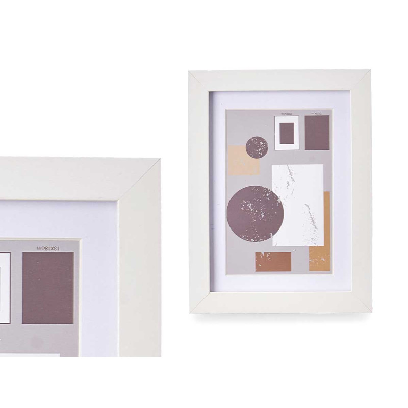 PORTAFOTO PARETE LEGNO PASSE-PARTOUT 10X15CM BIANC