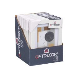 PORTAFOTO PARED MADERA PASPARTU 10X15CM BLANCO