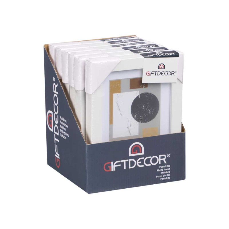 PORTEPHOTO BOIS BOIS PASSE-PARTOUT 10X15CM BLANC 