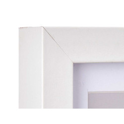 PORTAFOTO PARED MADERA PASPARTU 10X15CM BLANCO