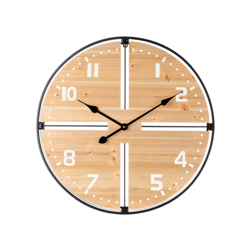 HORLOGE MURALE BOIS 60 CM