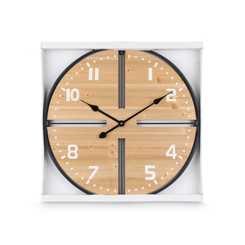 HORLOGE MURALE BOIS 60 CM
