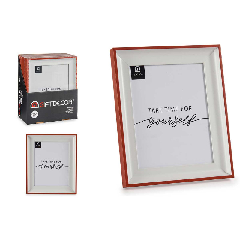 WHITE AND RED PHOTO HOLDER 20X25
