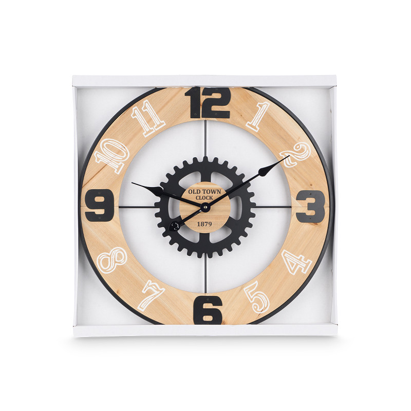 HORLOGE MURALE ENGRENAGE METAL 60 CM