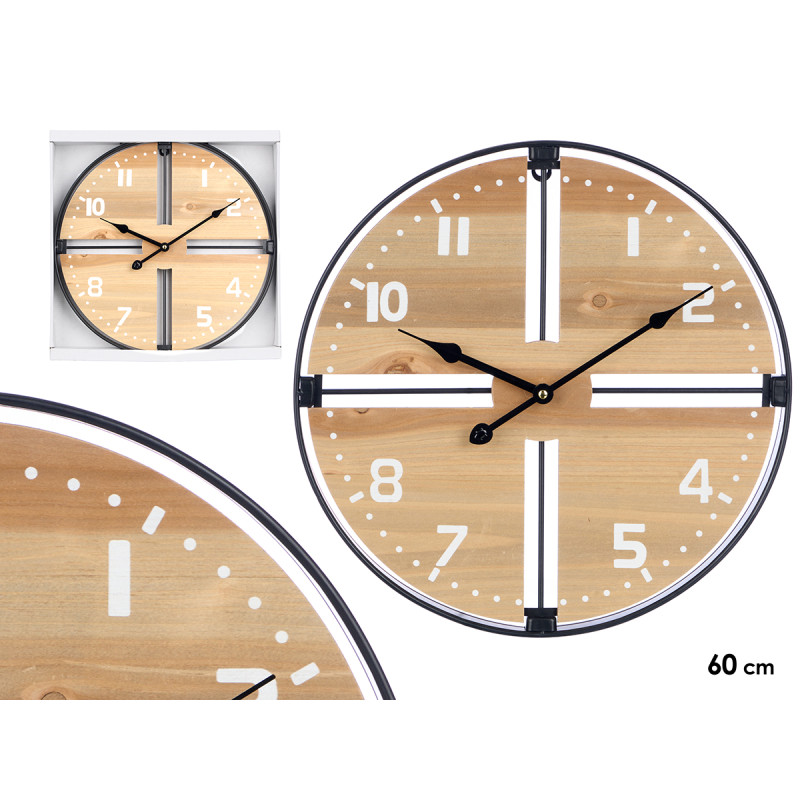 RELOJ PARED MADERA 40 CM