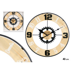 HORLOGE MURALE ENGRENAGE METAL 40 CM