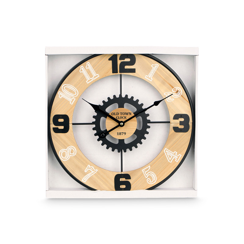 HORLOGE MURALE ENGRENAGE METAL 40 CM